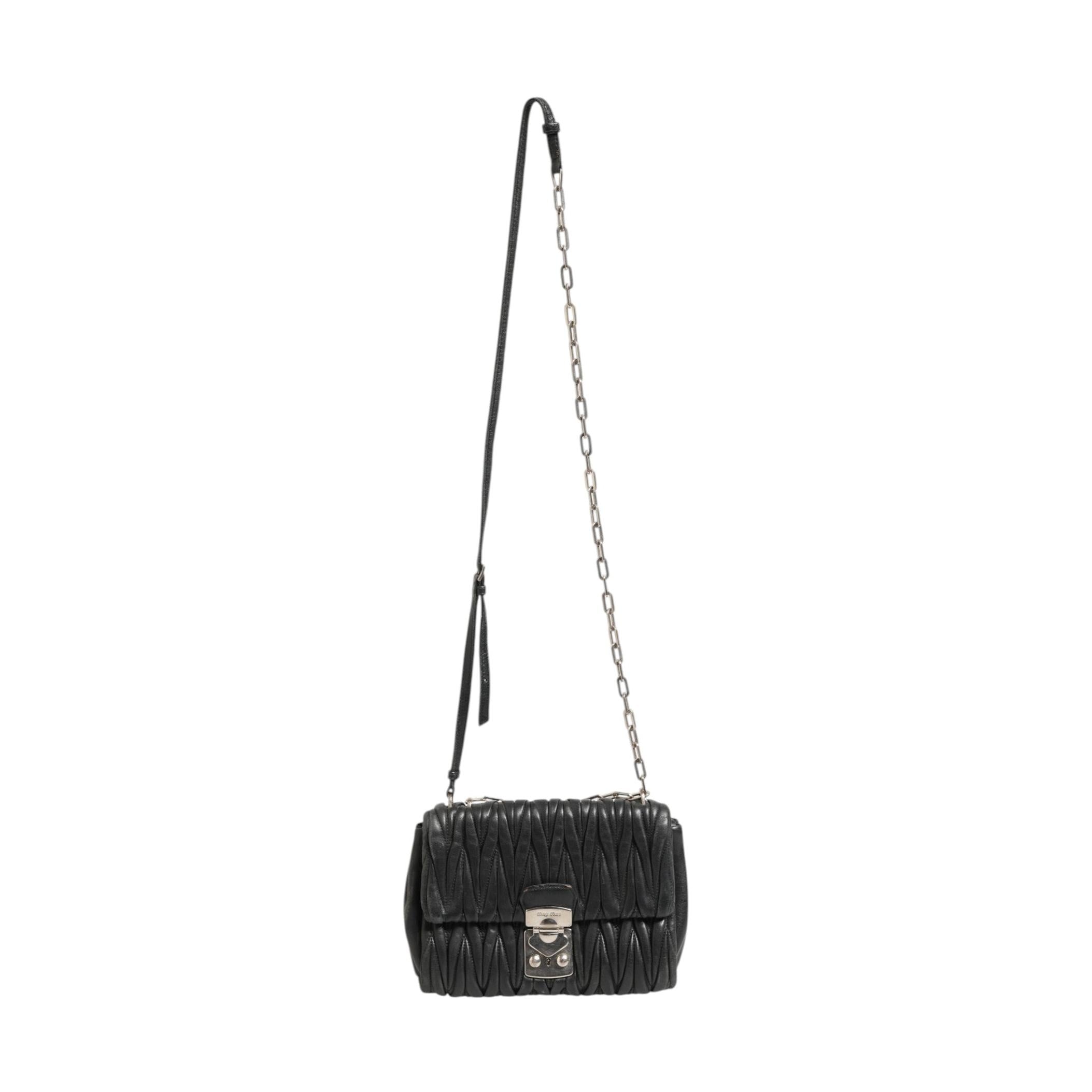 Miu Miu Confidential Matelasse Leather Flap Shoulder Bag