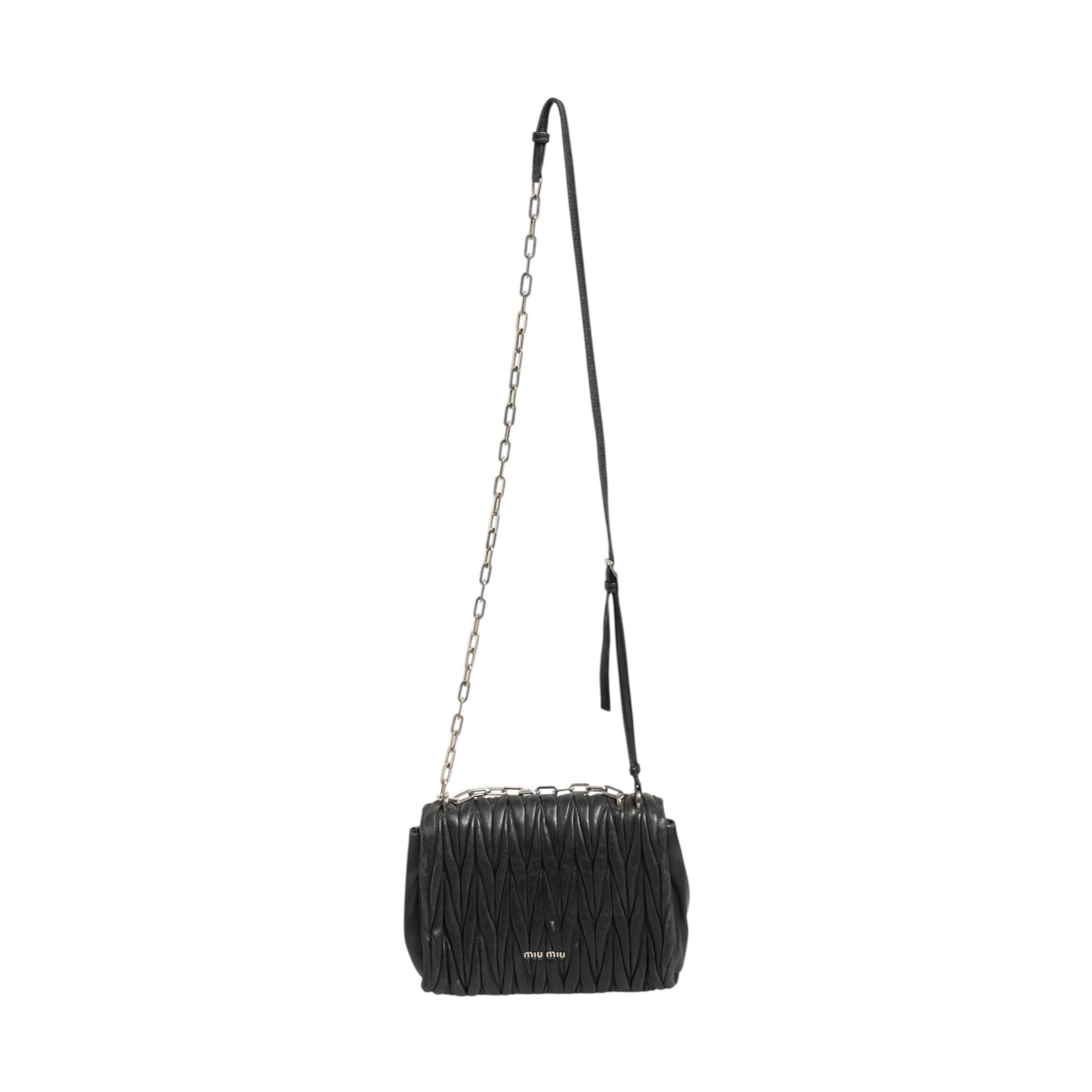 Miu Miu Confidential Matelasse Leather Flap Shoulder Bag