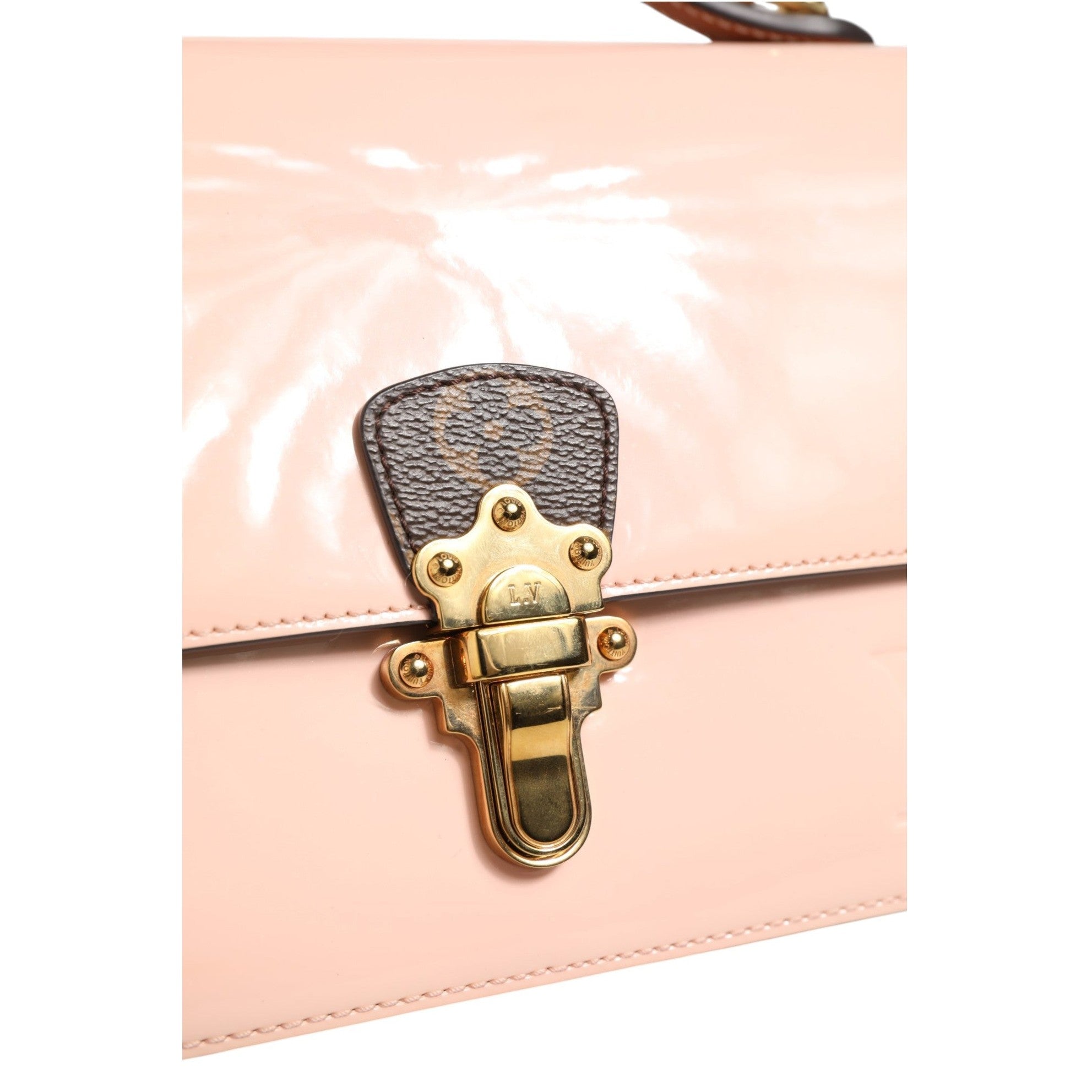 Louis Vuitton Pink Vernis and Monogram Canvas Cherrywood BB Shoulder Bag