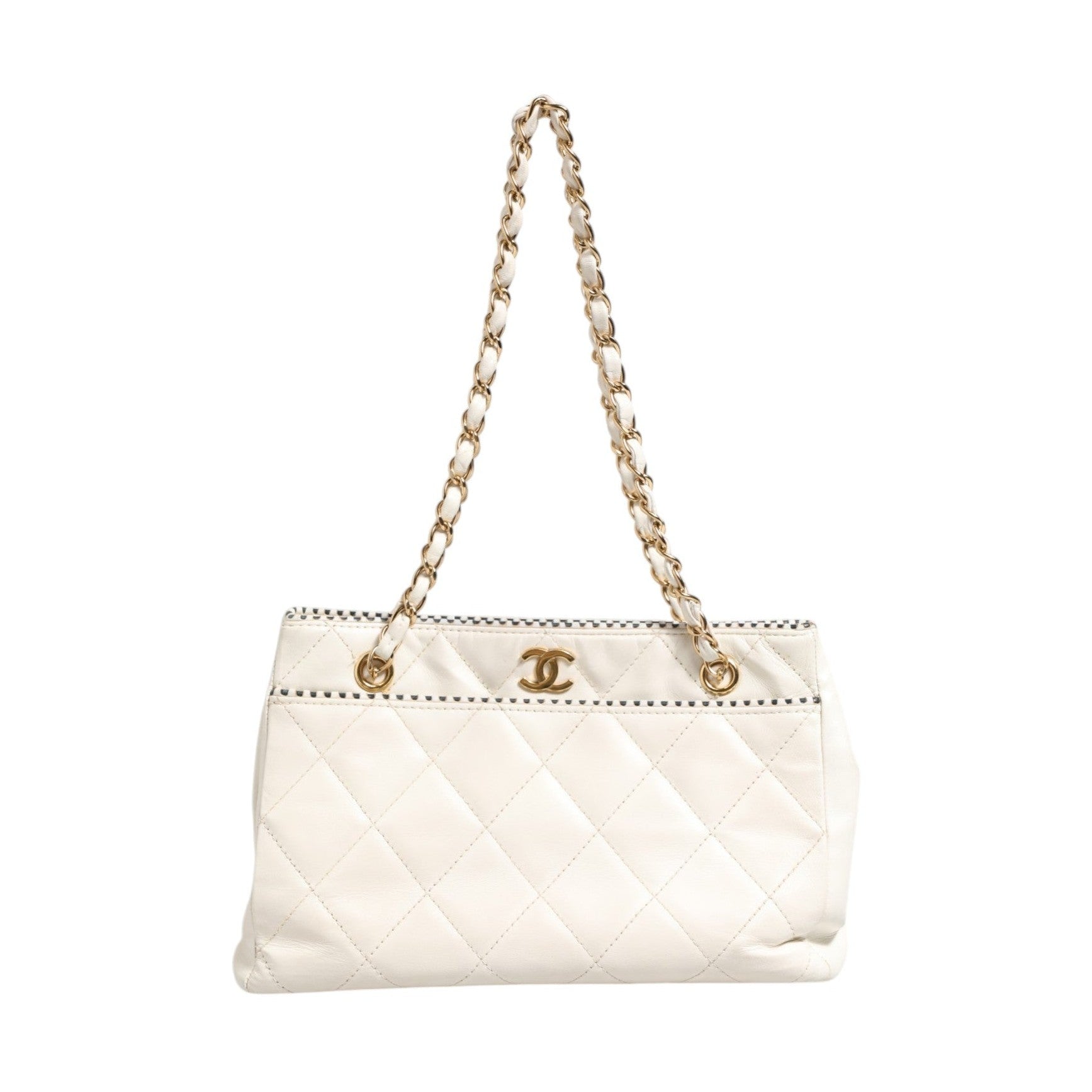 Chanel Shiny Calfskin Quilted Mini 22 White 1792563