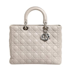 Christian Dior Lady Dior Large Grey Cannage Lambskin Bag