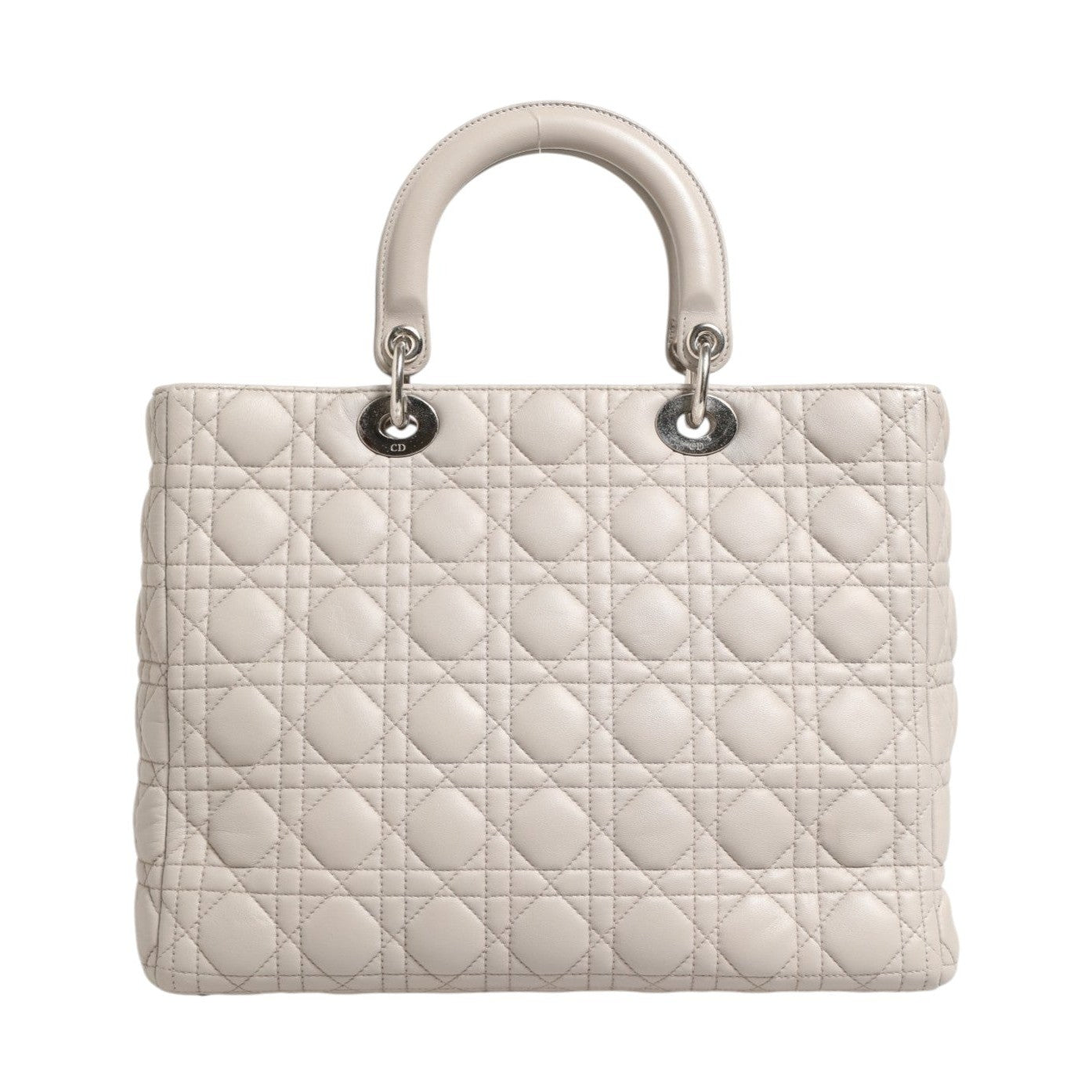 Christian Dior Lady Dior Large Grey Cannage Lambskin Bag
