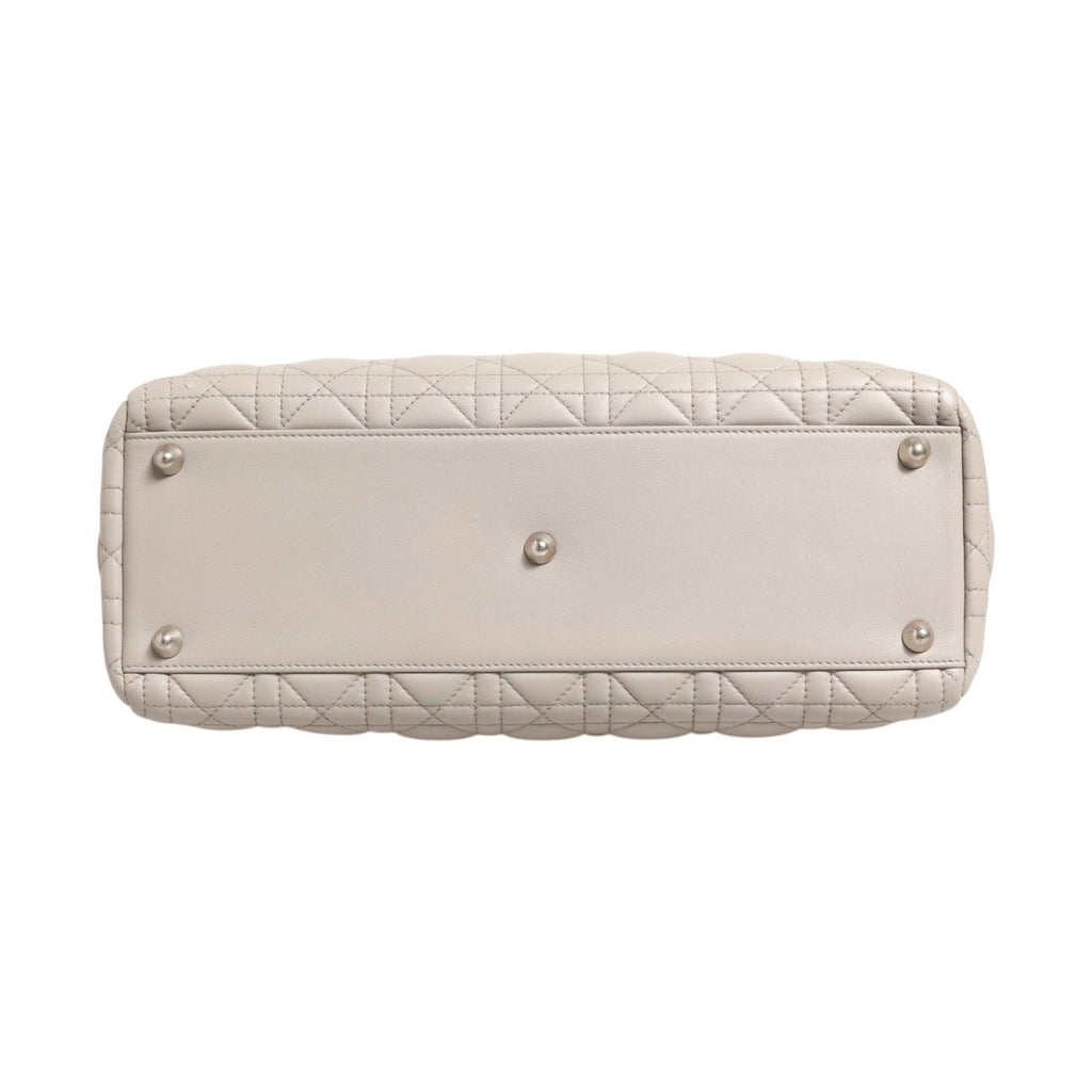 Christian Dior Lady Dior Large Grey Cannage Lambskin Bag
