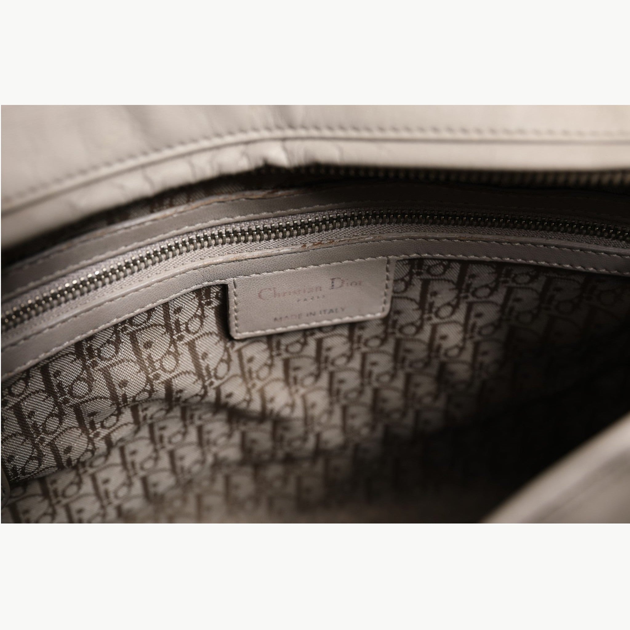 Christian Dior Lady Dior Large Grey Cannage Lambskin Bag