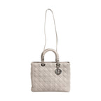 Christian Dior Lady Dior Large Grey Cannage Lambskin Bag