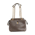 Fendi Brown Quilted Lambskin Leather Dotcom Click Small Shoulder Bag