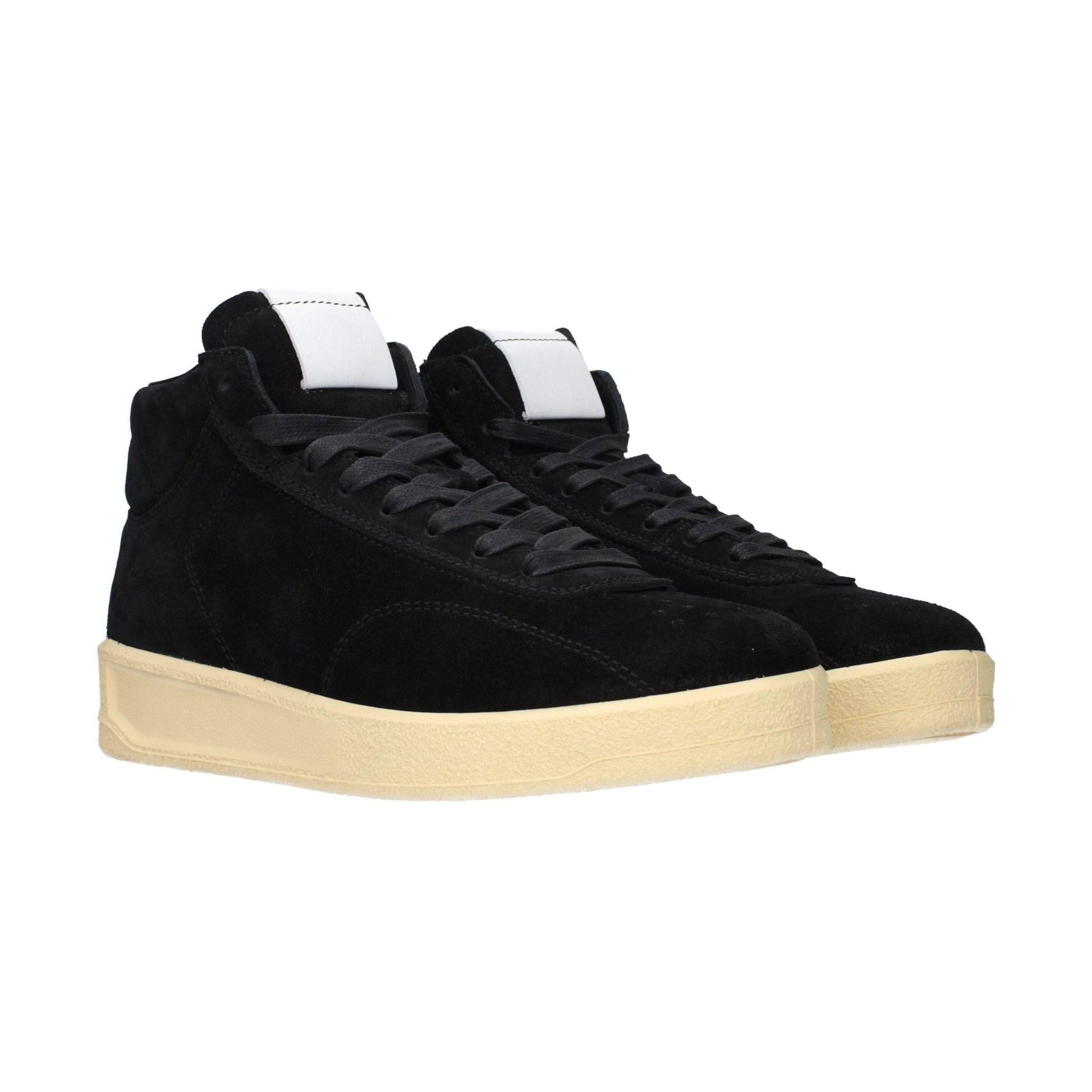 Jil Sander Black Leather High Top Sneakers