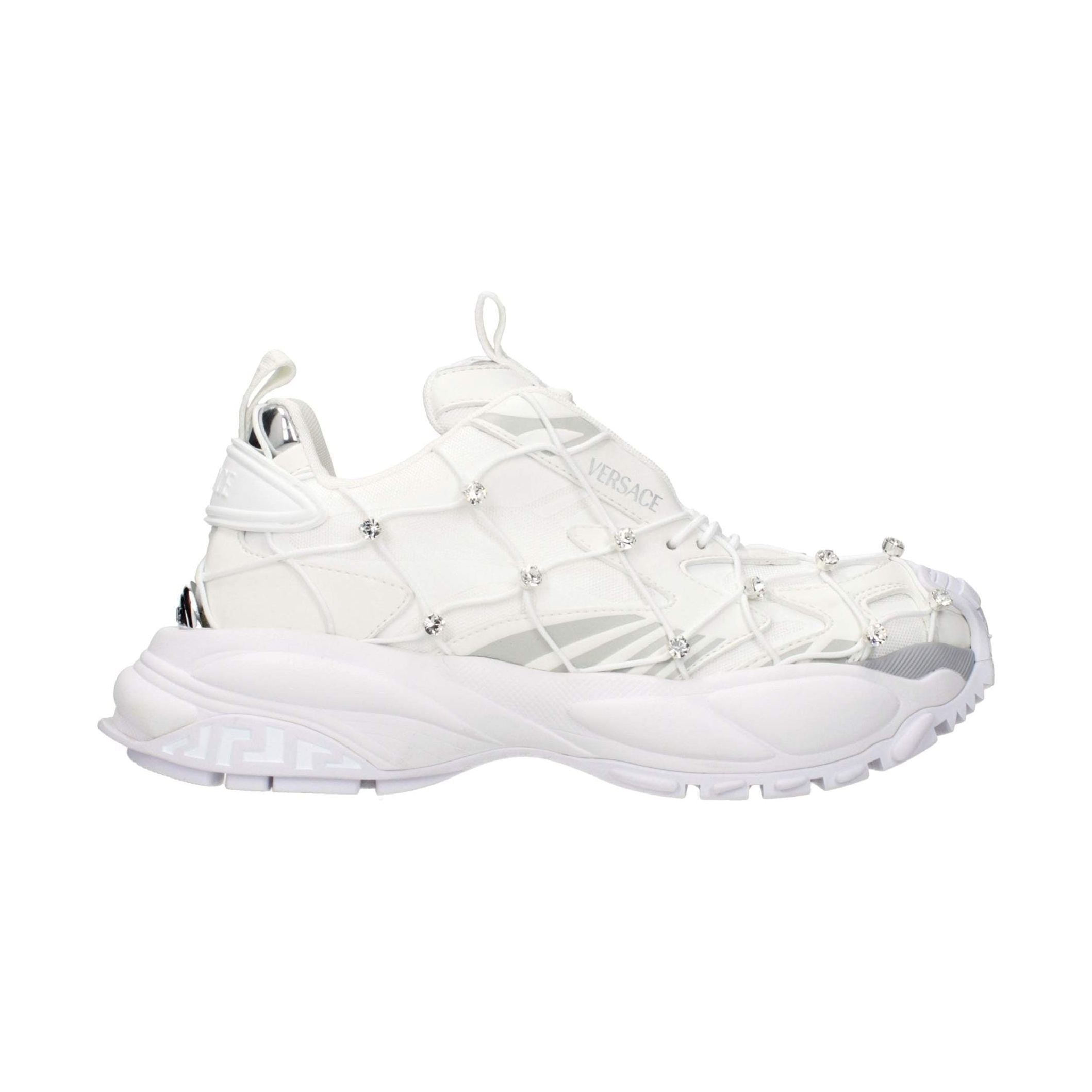 Versace White Fabric Sneakers
