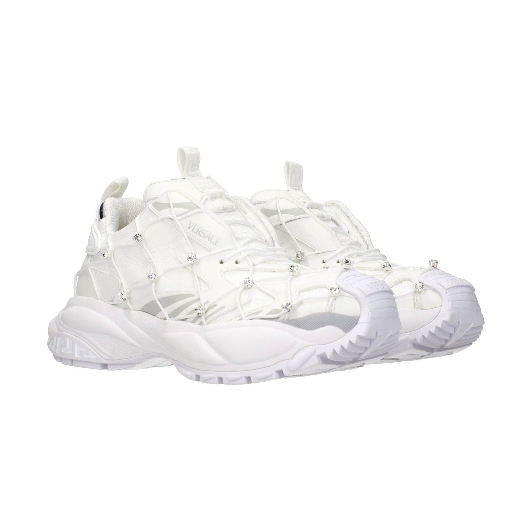 Versace White Fabric Sneakers
