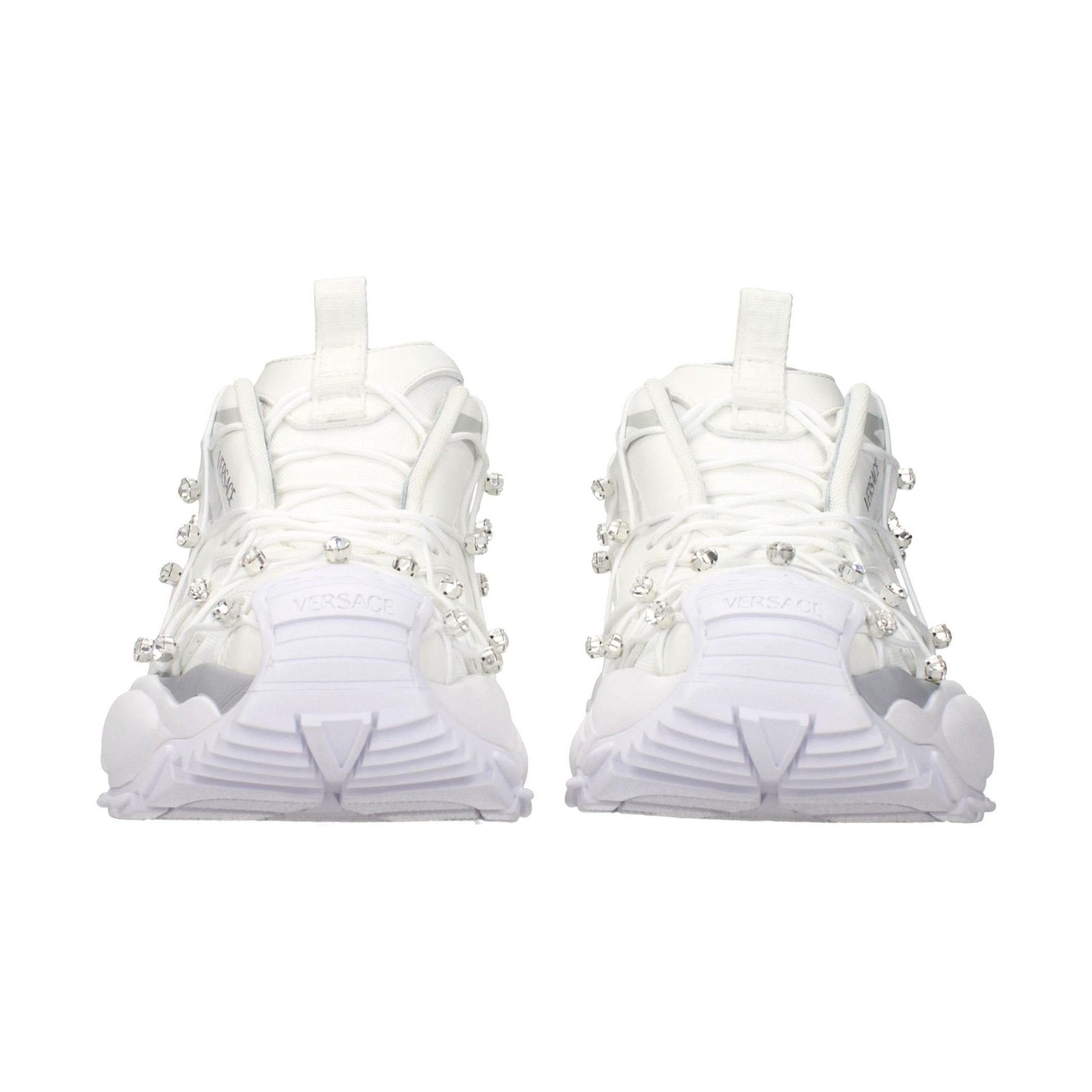 Versace White Fabric Sneakers