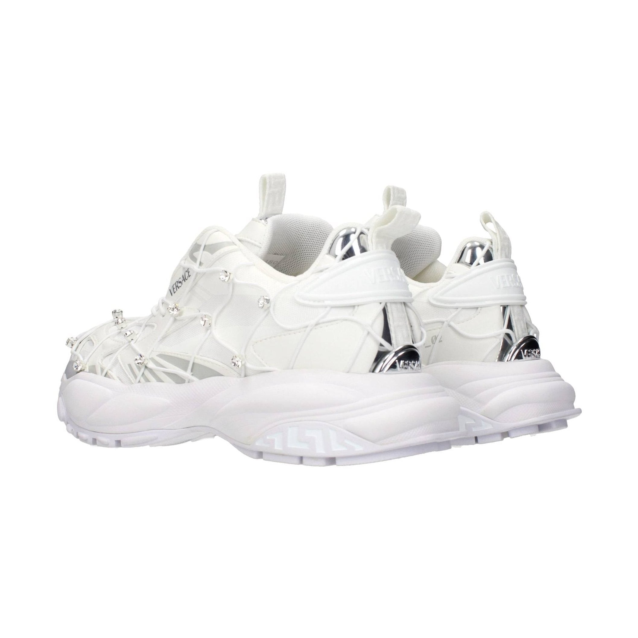 Versace White Fabric Sneakers