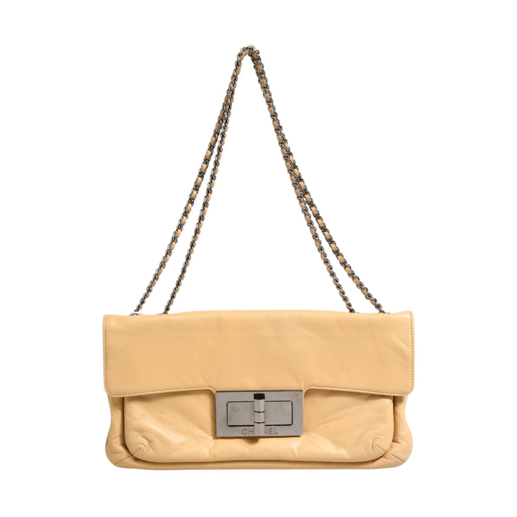 Chanel Beige Lambskin Giant Reissue Mademoiselle Lock Flap Bag