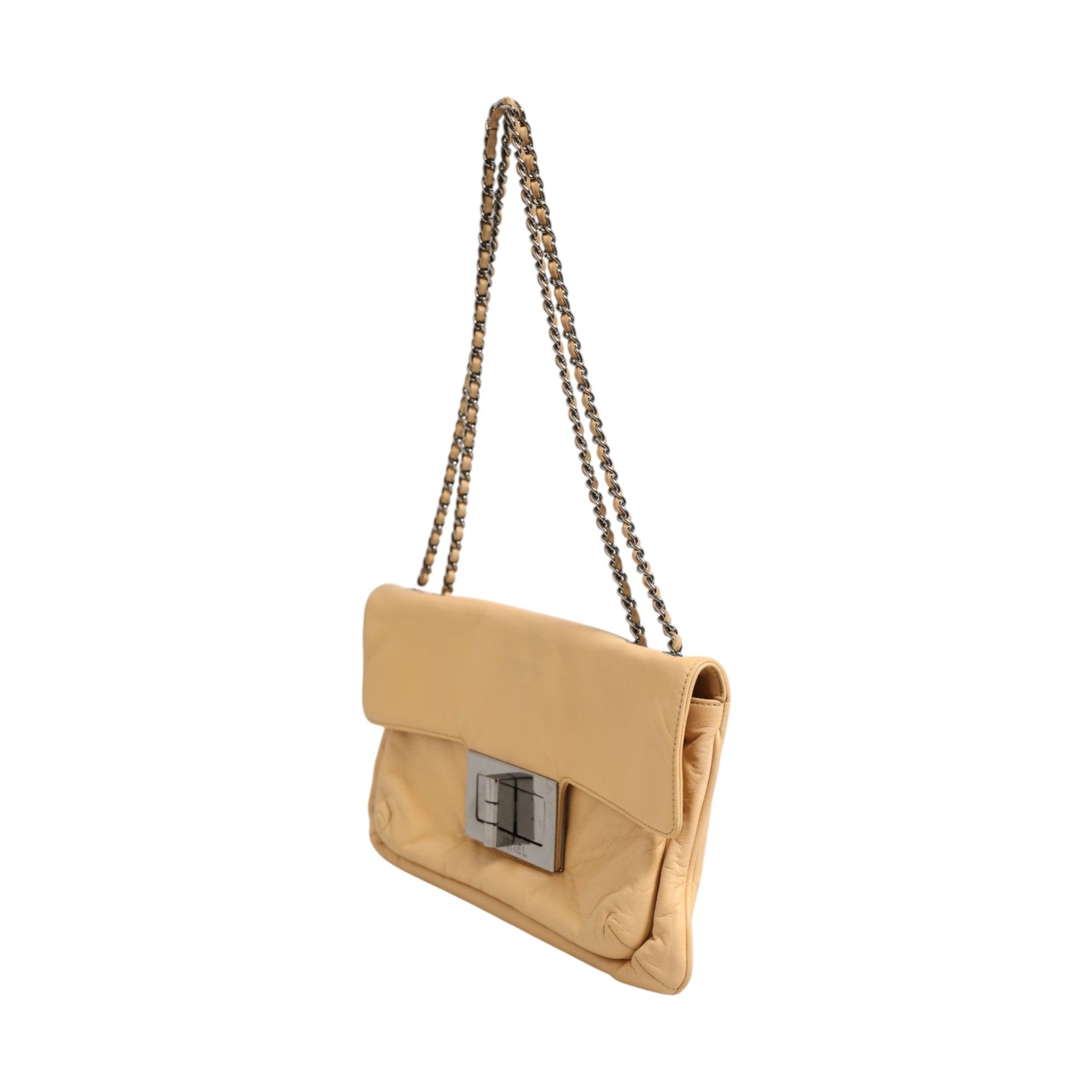 Chanel Beige Lambskin Giant Reissue Mademoiselle Lock Flap Bag