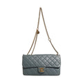 Chanel Blue Quilted Leather Crown Flap Shoulder Bag