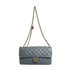 Chanel Blue Quilted Leather Crown Flap Shoulder Bag