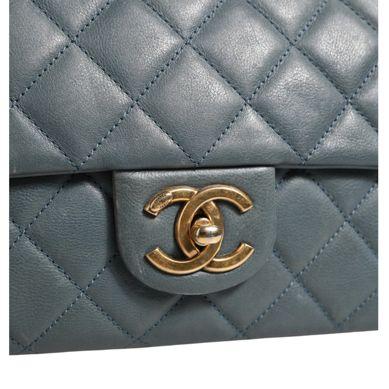 Chanel Blue Quilted Leather Crown Flap Shoulder Bag