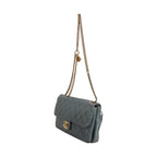 Chanel Blue Quilted Leather Crown Flap Shoulder Bag