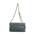 Chanel Blue Quilted Leather Crown Flap Shoulder Bag