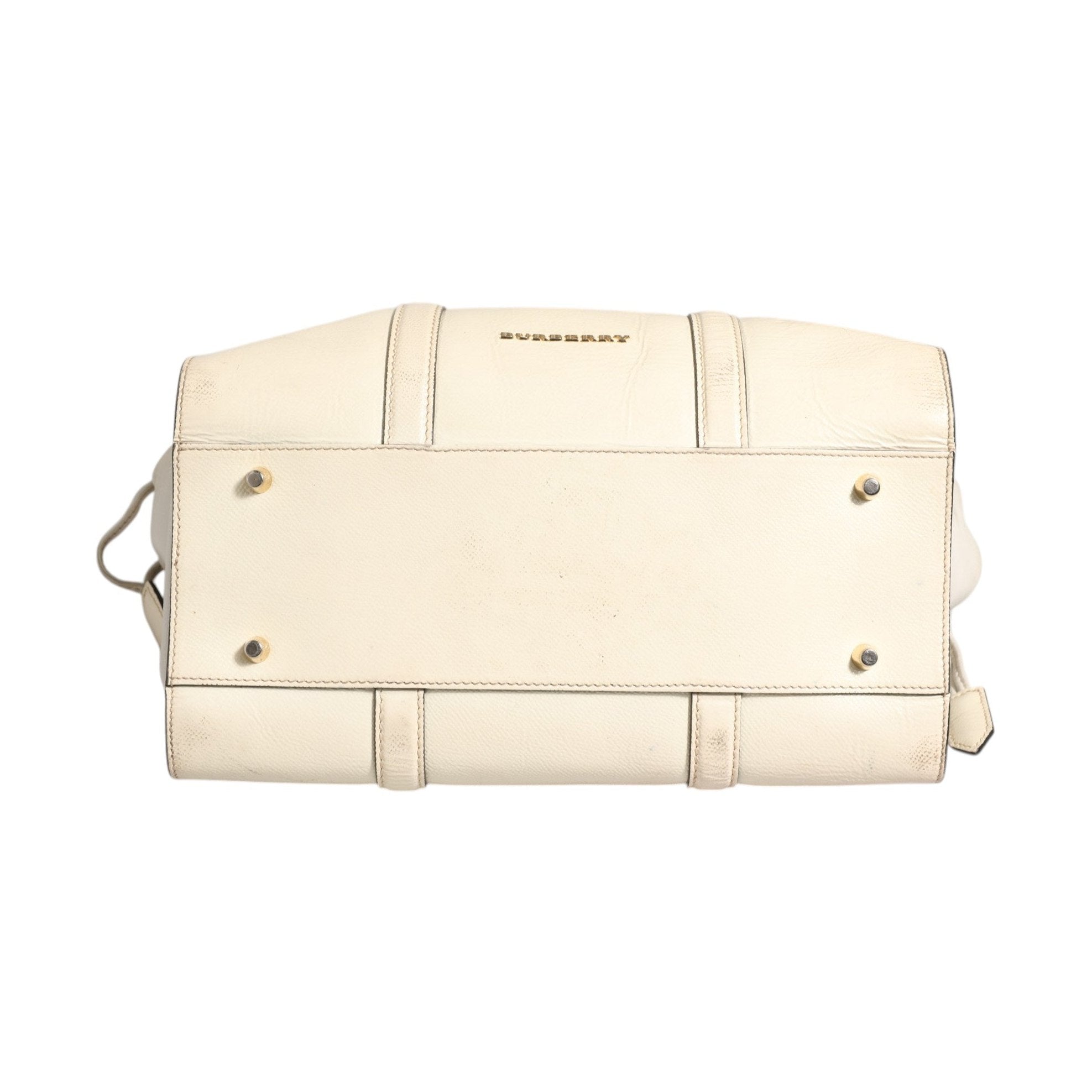 Burberry Chalk White Large Leather Tote Bag