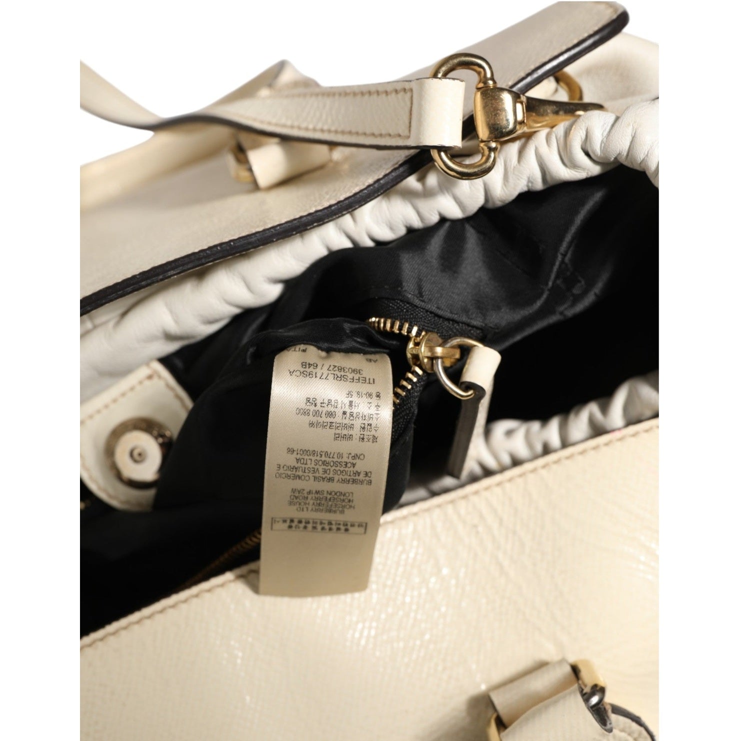 Burberry Chalk White Large Leather Tote Bag