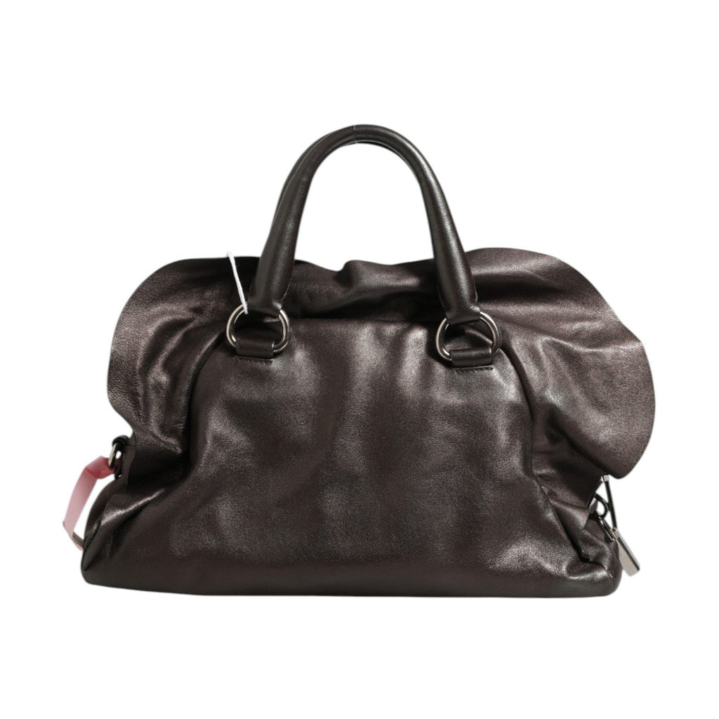 Prada Metallic Nappa Leather Ruffle Shoulder Bag