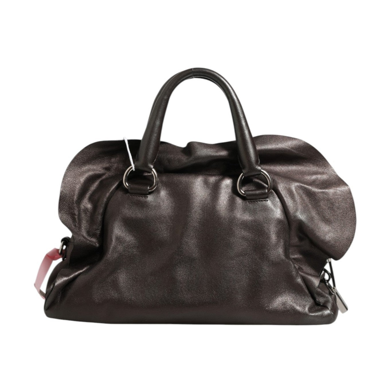Prada Metallic Nappa Leather Ruffle Shoulder Bag