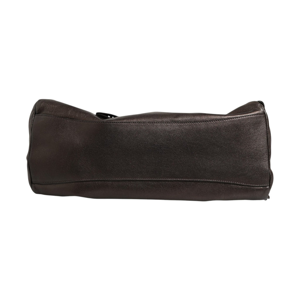 Prada Metallic Nappa Leather Ruffle Shoulder Bag