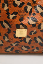 MCM Visetos Leopard Aren Medium Shopper Tote