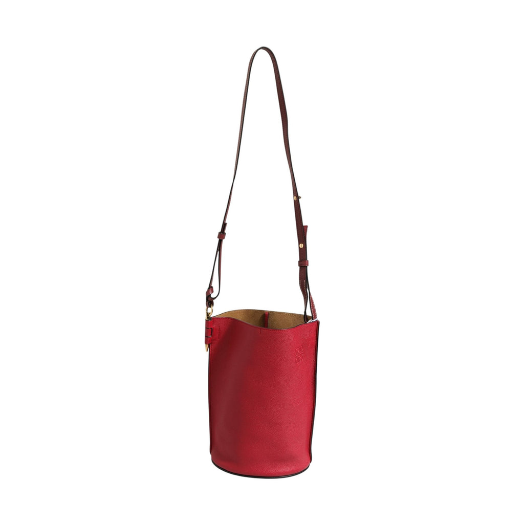 Loewe Gate Raspberry & Wine Leather Bucket Bag