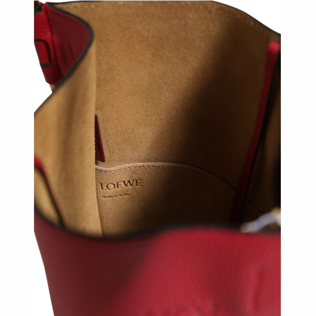 Loewe Gate Raspberry & Wine Leather Bucket Bag