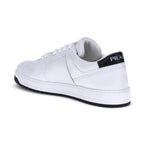 Prada White Calf Leather Bos Taurus Low Top Sneakers