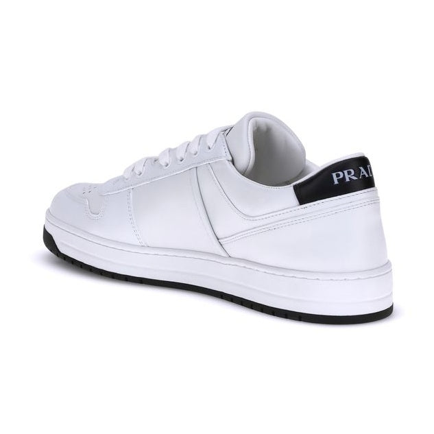 Prada White Calf Leather Bos Taurus Low Top Sneakers