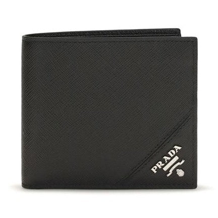 Prada Black Calf Leather Bos Taurus Wallet