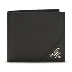 Prada Black Calf Leather Bos Taurus Wallet