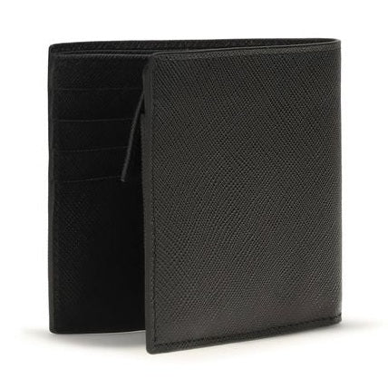 Prada Black Calf Leather Bos Taurus Wallet