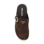 Prada Brown Calf Leather Bos Taurus Mules