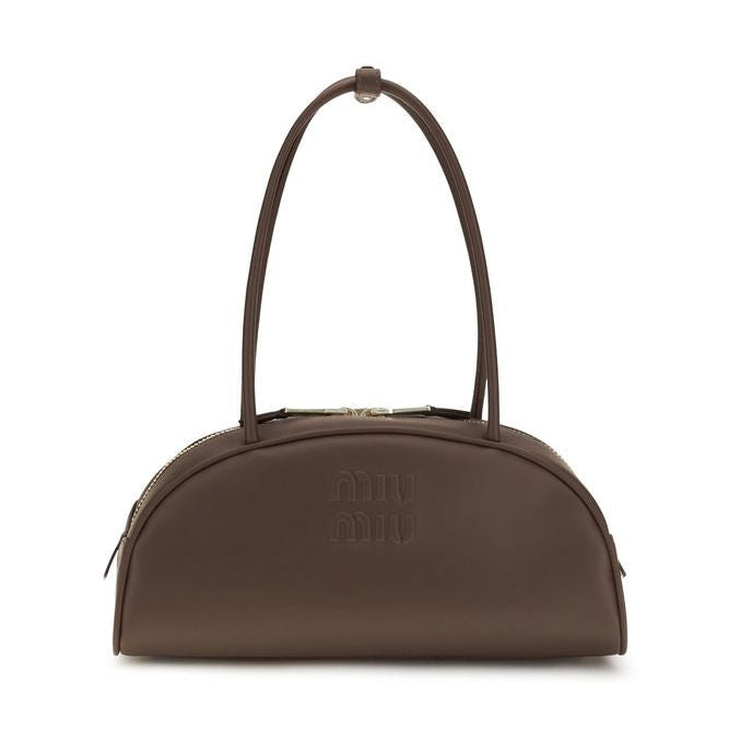 Miu Miu Brown Calf Leather Bos Taurus Shoulder Bag