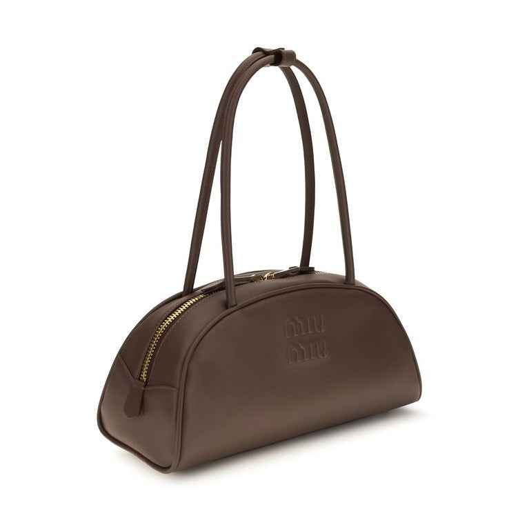 Miu Miu Brown Calf Leather Bos Taurus Shoulder Bag