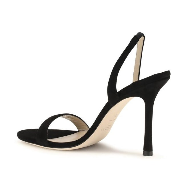 Jimmy Choo Black Calf Leather Bos Taurus Stiletto Heel Sandals