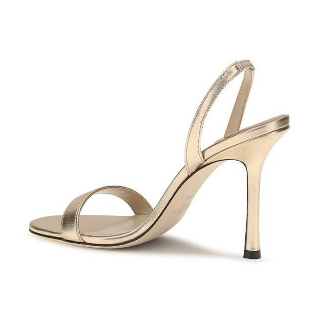 Jimmy Choo Gold Calf Leather Bos Taurus Stiletto Heel Sandals