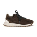 Brunello Cucinelli Brown Calf Leather Bos Taurus Athletic Sneakers
