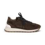 Brunello Cucinelli Brown Calf Leather Bos Taurus Athletic Sneakers
