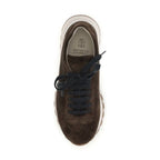 Brunello Cucinelli Brown Calf Leather Bos Taurus Athletic Sneakers