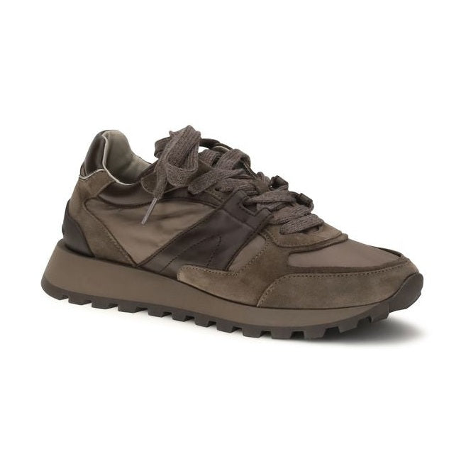 Brunello Cucinelli Brown Calf Leather Bos Taurus Athletic Sneakers