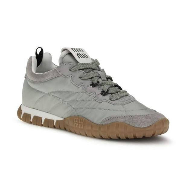 Miu Miu Gray Recycled Polyamide Athletic Sneakers