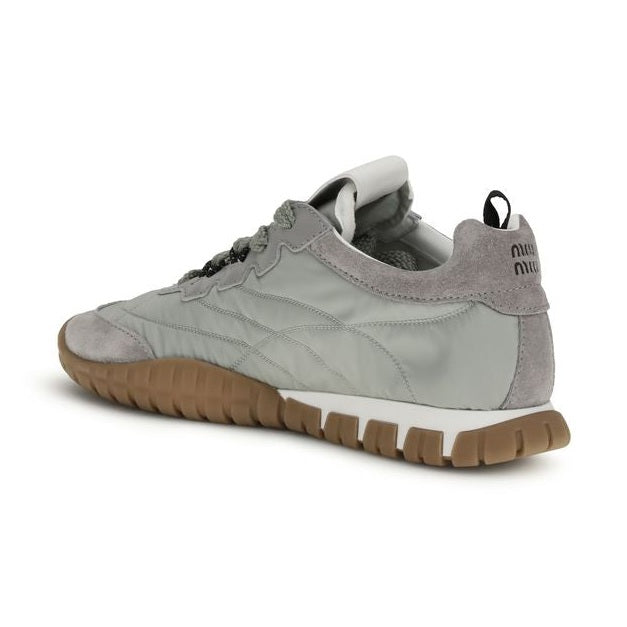 Miu Miu Gray Recycled Polyamide Athletic Sneakers