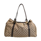 Gucci Beige and Black Canvas Twins Medium Tote Bag