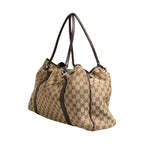 Gucci Beige and Black Canvas Twins Medium Tote Bag