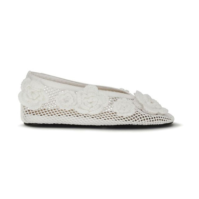Ganni White Polyethylene Ballet Flats