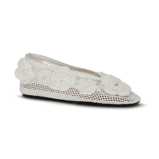 Ganni White Polyethylene Ballet Flats